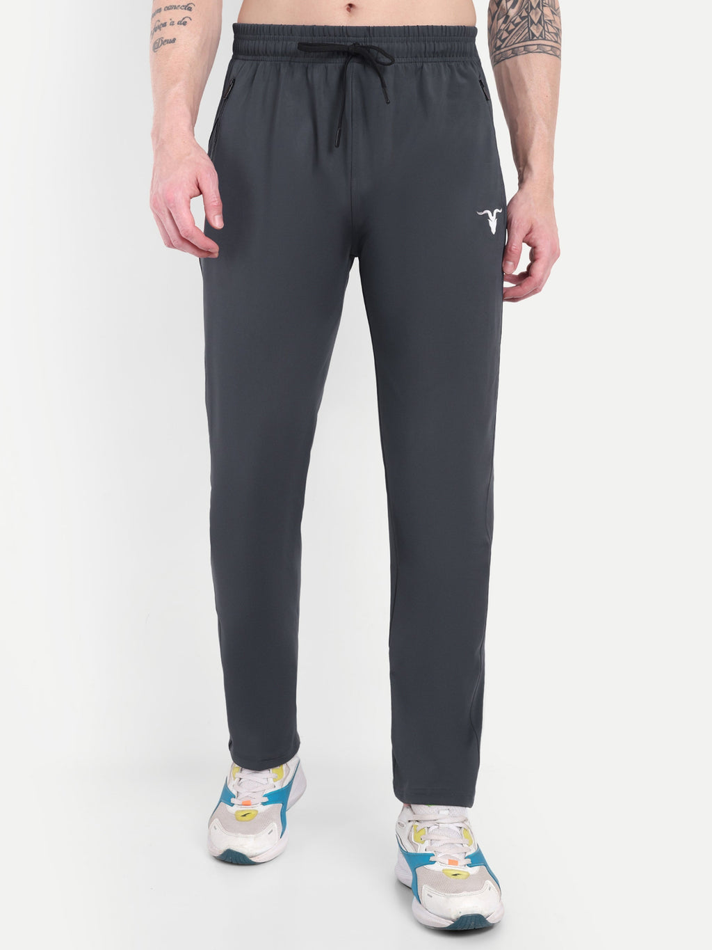 Men’s Slim Fit Black-Grey Track Pant – Performance Flex