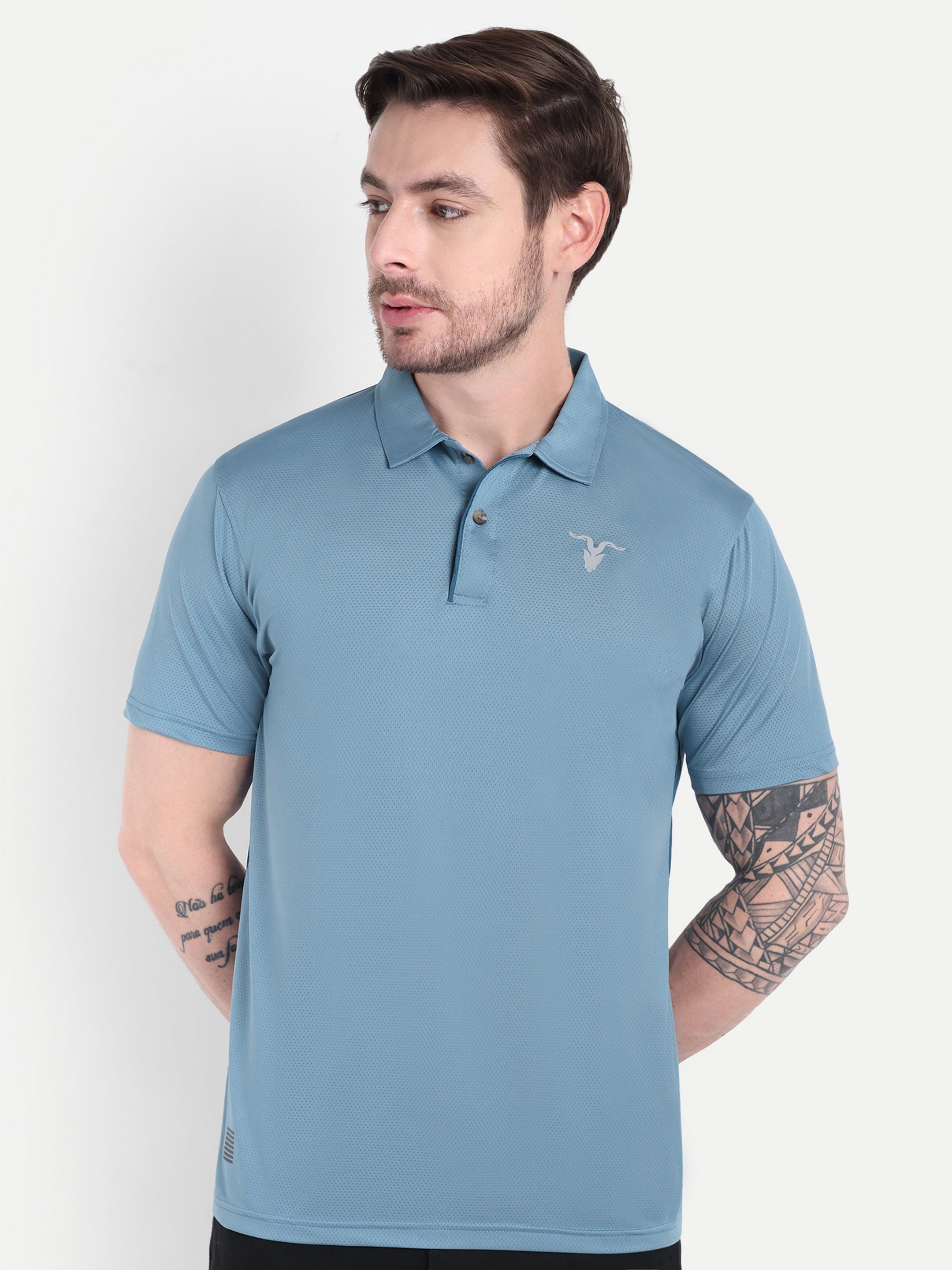 Light Blue Polo T-Men’s Light Blue Polo T-Shirt – Everyday Activewear
