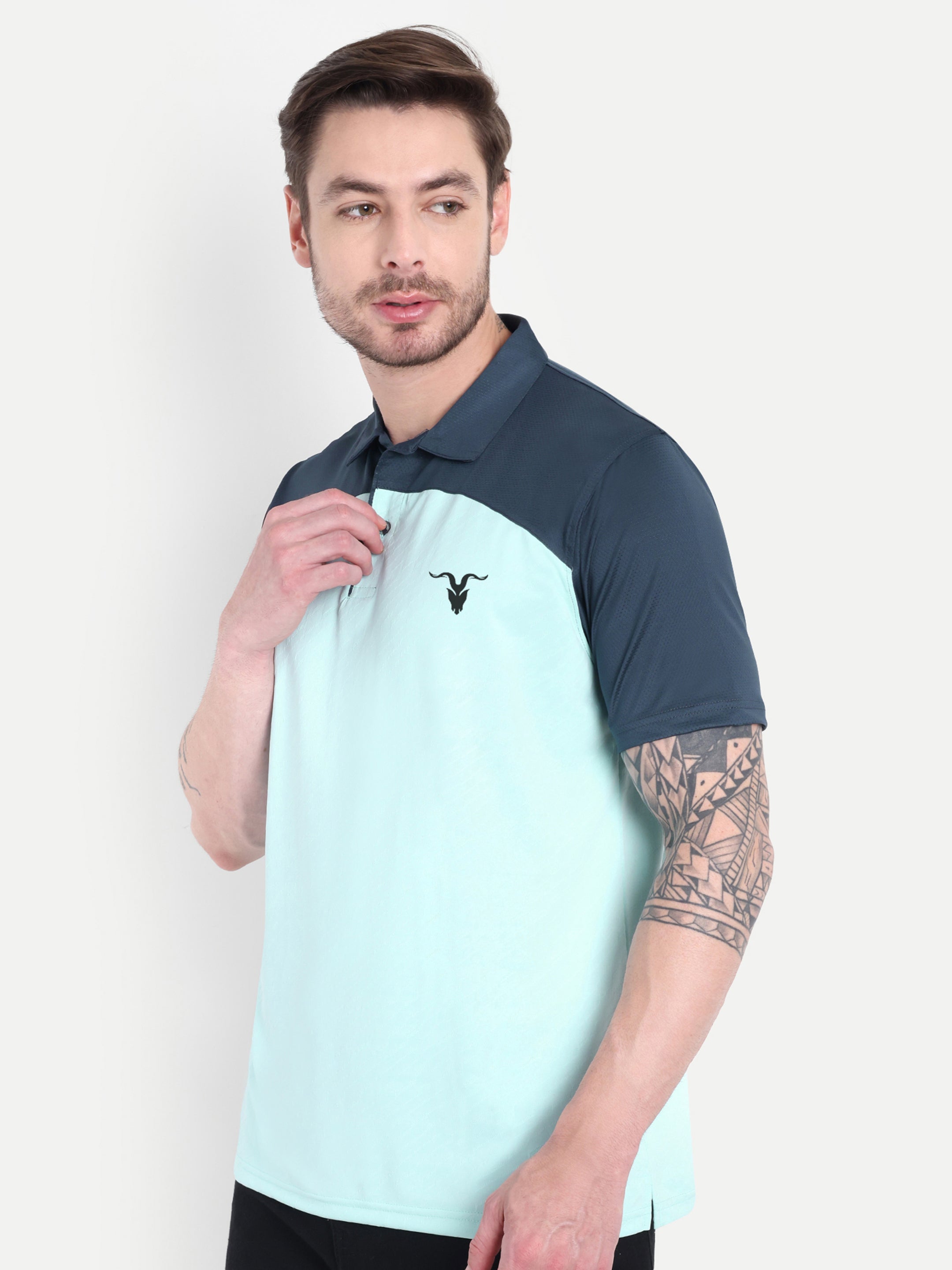 Men’s Fit Crew Neck Sports T-Shirt – Light Sky Blue Polo| Snipperbrand’s