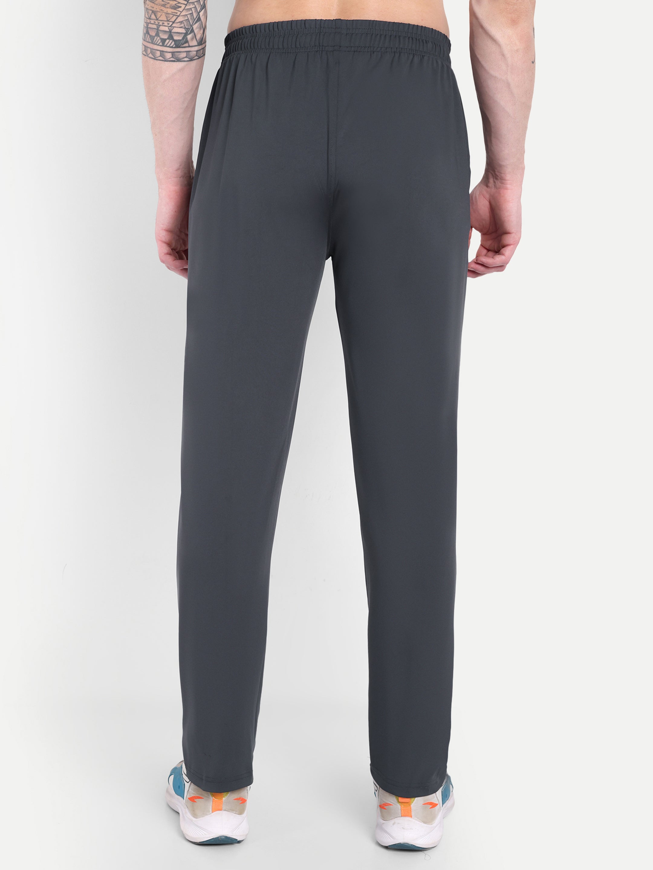 Men’s Slim Fit Black-Grey Track Pant – Performance Flex